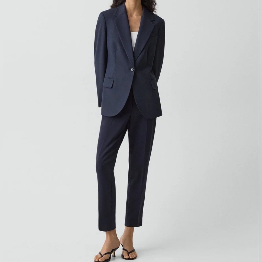 Theory Navy Single-Button Blazer - image 3